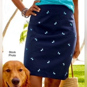 Talbots Preppy Scooter Motif Embroidery Skirt Lined Cotton Sz 4